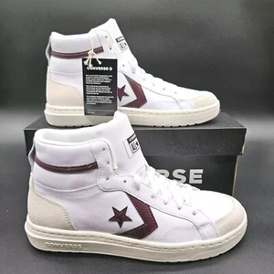 Converse Mens 8 Womens 9.5 Pro Blaze Classic Mid Top White Violet Shoes Sneakers - Picture 1 of 7