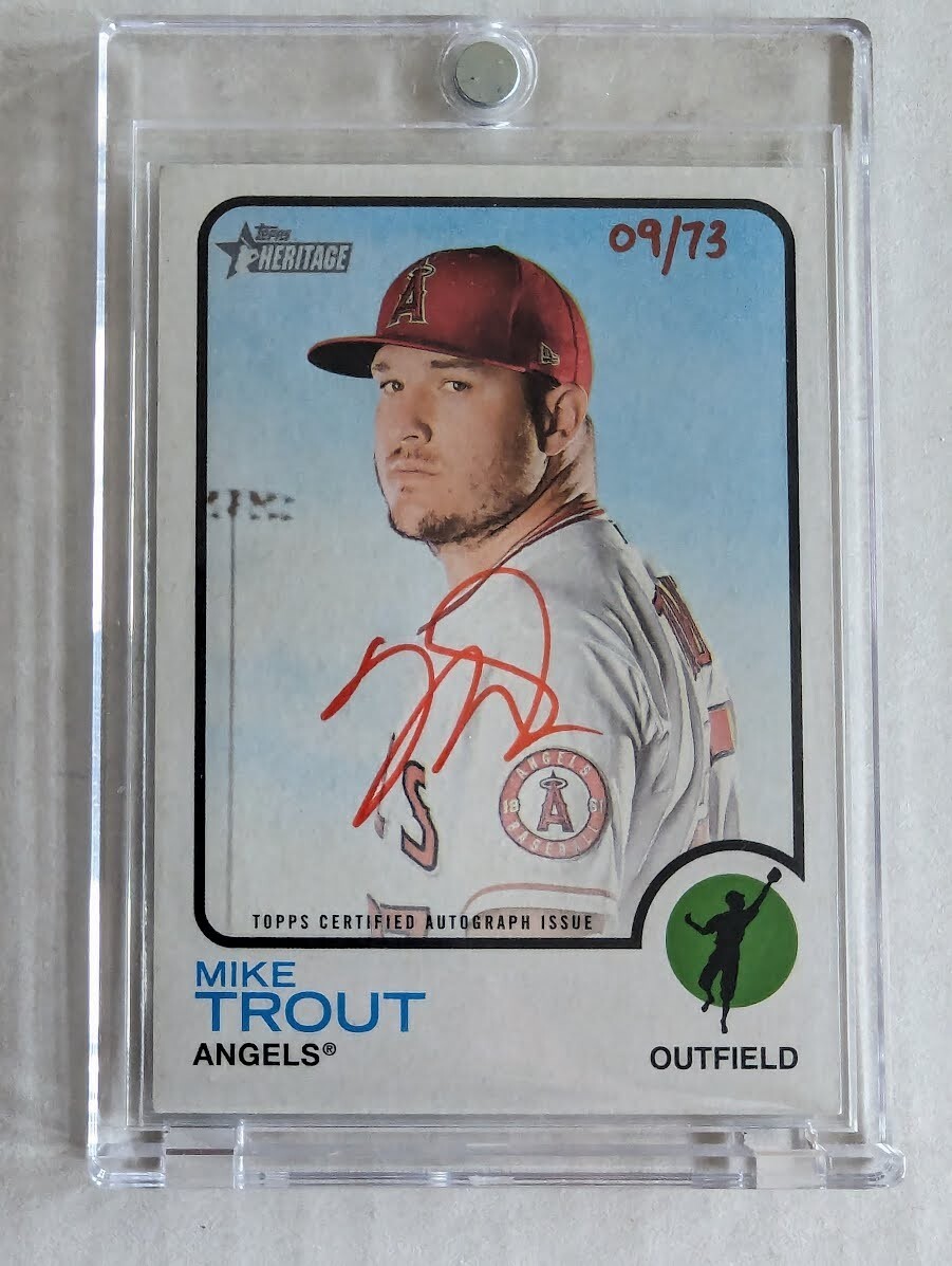 2022 Topps Heritage Mike Trout Real One-Red Ink Auto 10 ROA-MT🔥07/73