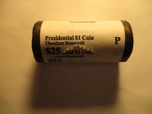 2013 P Theodore Roosevelt Unopened 25 Coin Mint Roll Presidential Gold Dollar - Picture 1 of 1