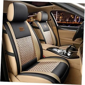 2pcs Car Seat Cover Leather, Front Carseat Covers Protector Cushion Universal - Picture 1 of 7