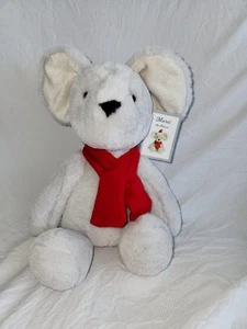NWT Marci The Mouse Gray Plush Animal 9" sitting 12" Red Scarf Aurora - Picture 1 of 18
