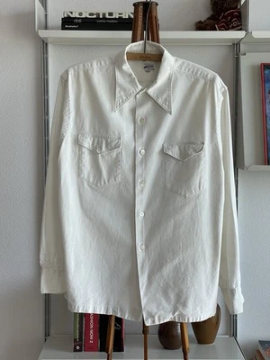 Vintage 40s 50s  National Rockabilly Dagger Collar Cotton Pearl Button Shirt - Image 1 of 4