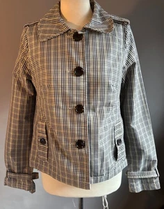 Merona Brown Plaid Button Jacket - Size S - Picture 1 of 6
