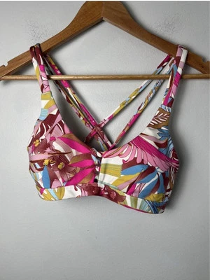 Hurley Swim Bikini Top Women's S Floral Mult Cross Strap Bralette - Image 1 of 4