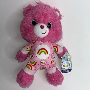 Pigiama Care Bears Cub Cheer Bear 8" peluche 2017 pigiama party occhi scintillanti solo gioco - Foto 1 di 9