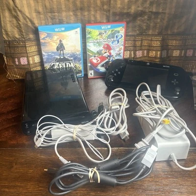 Nintendo Wii U Gaming System 32GB Console Bundle W/Games Zelda & Mario Kart - Image 1 of 4