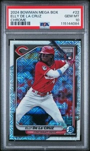 2024 Bowman Mega Box Chrome Mojo Refractor Elly De La Cruz PSA 10 - Picture 1 of 3