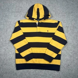 Polo Ralph Lauren Hoodie Size Boys Large 14-16 Pony Full Zip Yellow Striped - Picture 1 of 14