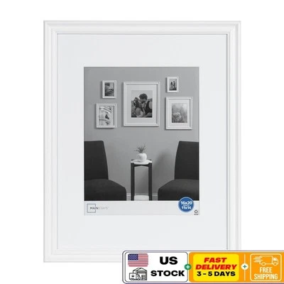 Traditional Gallery Wall Picture Frame Holds Photos W/ Hangers Matte White New - Image 1 of 4