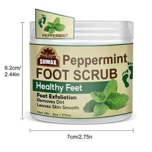Organic Natural Mint Sea Salt Foot Scrub Cream For Exfoliating And... - Picture 1 of 5