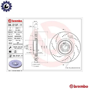 2x BRAKE DISC 09.E137.11 FOR MERCEDES-BENZ OM 654.820 2.0L OM 654.920 2.0L 4cyl - Picture 1 of 9