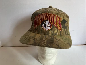 Vtg Florida State University Seminole Realtree Camo Hat Embroidered Made In USA - Picture 1 of 8