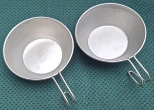 Vintage 70er oder 80er Jahre Edelstahl Camping Sierra Tasse ~ 1 Spiegel, 1 Markenlos - Bild 1 von 13