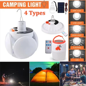 Rechargeable LED Lamp Outdoor Camping Tent Light USB & Solar Lantern Hiking Lamp - Picture 1 of 62