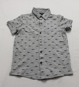 Andy & Evan Boy's Knit Button-Down Collared Shirt CG2 Gray Sharks Size 7 NWT - Picture 1 of 3