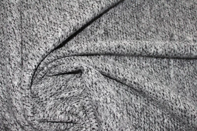 1 Lfm Strickstoff 6,50€/m² grau meliert Wollmischung LC3 - Bild 1 von 2