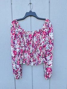 ASTR the label Blouse size S Women's Juniors Floral Tee Dress shirt Multicolor - Picture 1 of 7