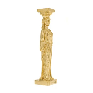 Karyatis or Caryatid, Ancient Greek Statue of Acropolis 26cm, Gold Color - Picture 1 of 6