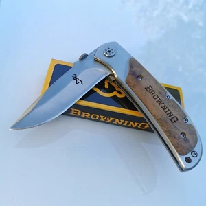 Browning 338 silver pocket Knife Folding Knives AU Stock - Picture 1 of 10