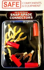 Gold Snap-Spade Wire Contact (8) w Boot 16-14awg Crimp Fork #14 to #4 Stud E34-8 - Picture 1 of 2