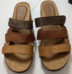 Cobb Hill Sandals Women Strap Slip On Leather Sandals Brown Tones Casual Size 11 - Picture 1 of 18