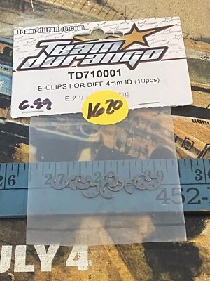 Team Durango TD710001 E-Clips 4mm ID {10pc} NewInPack USA Shipped - Image 1 of 3