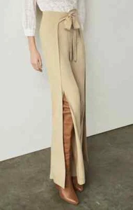 BCBGMAXAZRIA Women's Jacklin Tie Front Pants In Pale Khaki Combo Size XS $296 - Picture 1 of 7