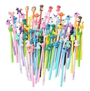 70pcs Cute Novelty Gel Ink Pens Cartoon Animal 0.5 mm Black Ink Pens Bulk for - Picture 1 of 7