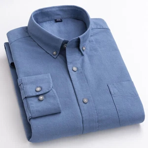 Mens Dress Oxford Shirts Formal Business Long Sleeves Non Iron Casual Shirts Top - Picture 1 of 20