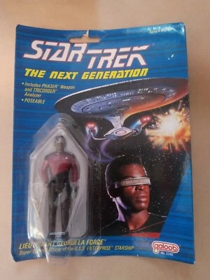 Figura de acción Star Trek The Next Generation Teniente Geordi La Forge 1988 Galoob Foto 1 de 3