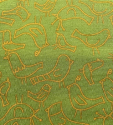 On A Whim 2 Fabric Amy Schimler & Robert Kaufman Yellow Birds On Chartreuse 1+Yd - Image 1 of 4