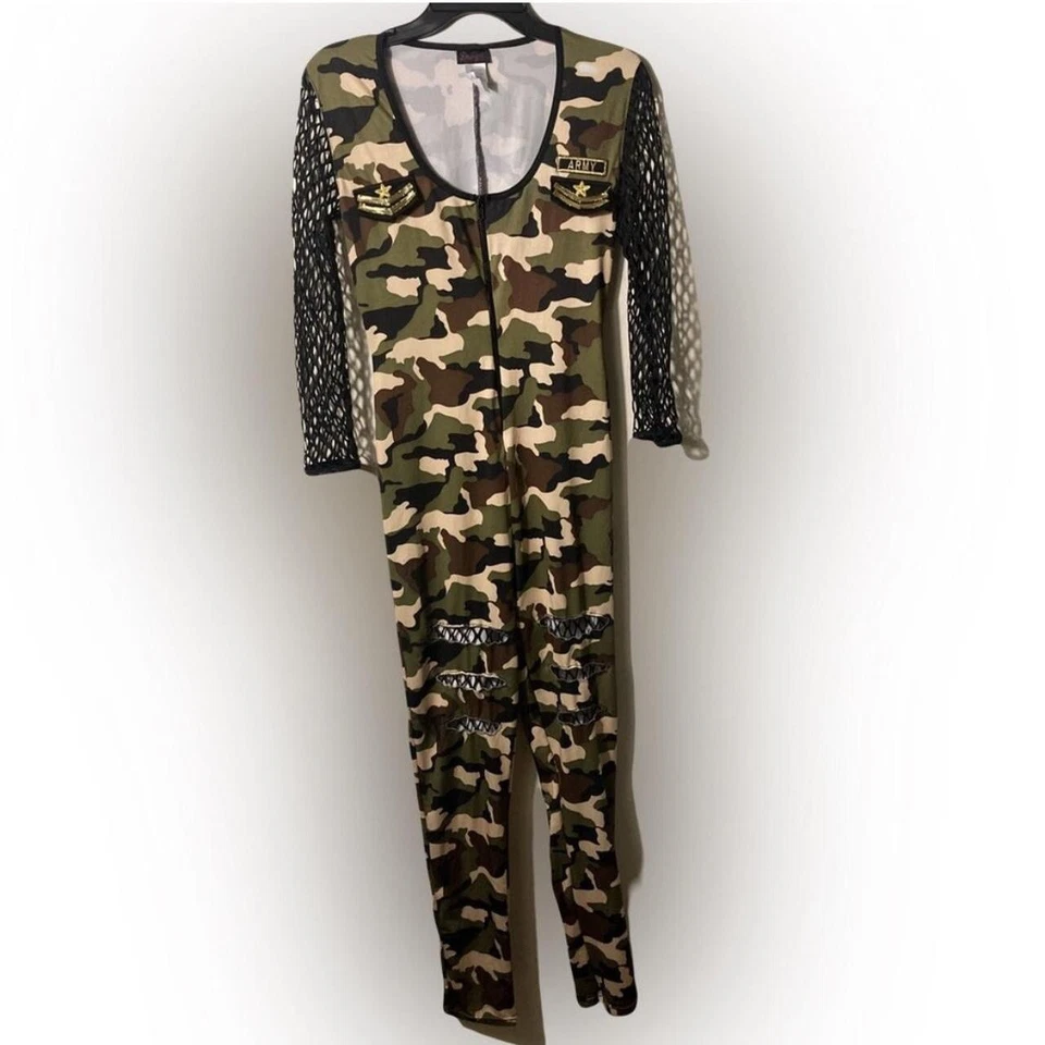 Macacão Dreamgirl Army Dance Fishnet Fantasia Body Médio - Imagem 1 de 4