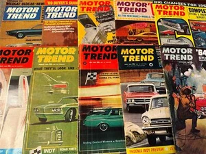 Motor Trends 1960's 10 Different Sports Car Magazine (Lot MT03) Nice Condition - Picture 1 of 3