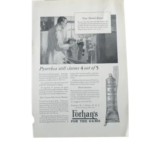 Publicidad publicitaria Forhan’s For Your Gums Your Dentist Knows 1927 vintage - Imagen 1 de 5