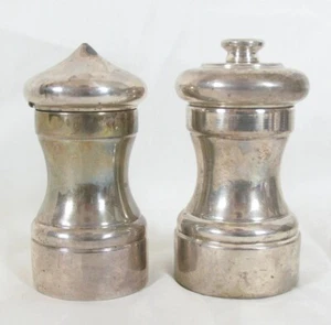 Vintage Peugeot France Sterling Pepper Mill & Salt Shaker - Picture 1 of 6