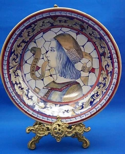 Enzo Remigi Gualdo Tadino Large plate ceramic majolica Lustres 1900 20th Italy - Bild 1 von 24