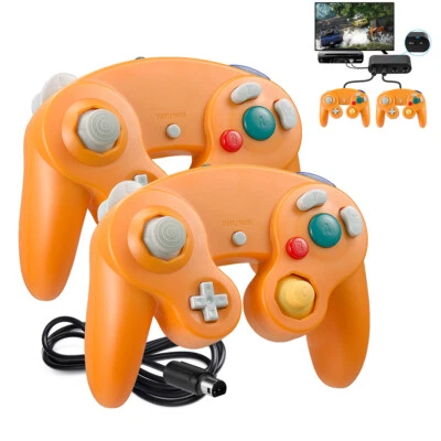 Pacote com 2 controles clássicos com fio gamepad para Nintendo Switch NGC Wii U e PC USB - Imagem 1 de 4