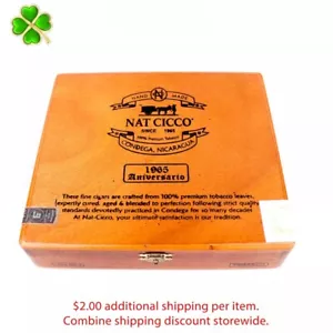 Nat Cicco Torpedo Liga n. 4 scatole vuote per sigari in legno 8" x 7,25" x 1,5" - Foto 1 di 12