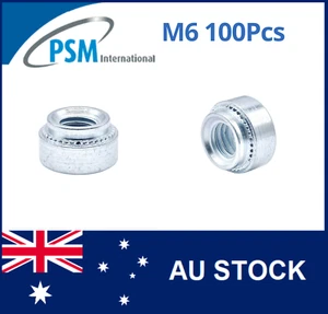 M6?SELF CLINCHING NUT ROUND SWAGE INSERT STEEL ZINC PLATED PSM P-S-M6-2-Z?100PCS - Picture 1 of 4