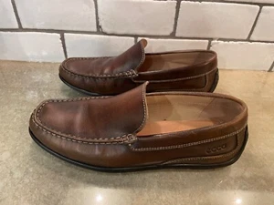 Mocasines de cuero marrón ECCO para hombre talla 41 ancho extra cómodos sin cordones (talla 7,5 EE. UU.) - Imagen 1 de 7