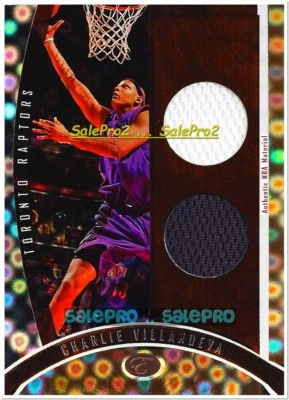 BOWMAN ELEVATION 2006 CHARLIE VILLANUEVA RAPTORS GOLD DUAL GAME JERSEY 2C /25 - Image 1 of 2
