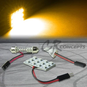 1 X T10 12 SMD 12SMD 3528 AMARILLO BRILLANTE LED CÚPULA INTERIOR BOMBILLA/PANEL - Imagen 1 de 1