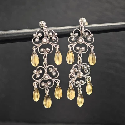 Pendientes de plata de ley con tornillos florales de oro de David Andersen tempranos Foto 1 de 4