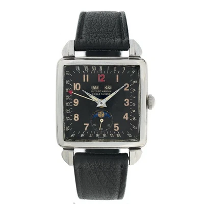 Raro Grande Acero Ulysse NARDIN Triple Fecha Calendario Fase Lunar, Cal. Venus 203 Foto 1 de 4