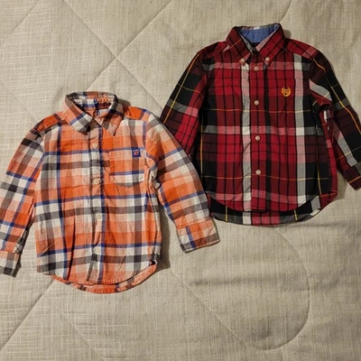 Boys Toddler Shirts Long Sleeve Button Up Size 2T, Lot of 2, Chaps & Carters  - Image 1 of 4