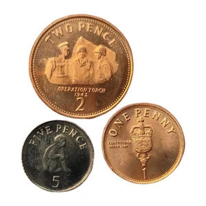 GIBRALTAR Lot 3 Monnaies 1 2 5 Pence 2007 ÉLISABETH 2  - Picture 1 of 2