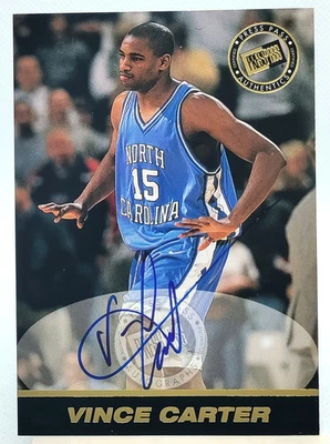 Vince Carter ON CARD AUTO 1999 Press Pass Autograph Signature NORTH CAROLINA - Image 1 of 4