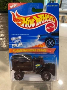 1996 Hot Wheels #387 Flamethrower Series 4/4 OSHKOSH SNOWPLOW Black w/DrkChrmCTs - Picture 1 of 1
