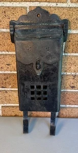 Cast Iron Mail Box with Newspaper Holder Wall Mount Old Vintage Cottage - Picture 1 of 9