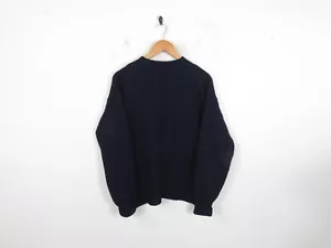 SUMERLAND Vintage Jersey Isles Wool Thick Knit Blue Fisherman Jumper M 40" -Wear - Picture 1 of 11